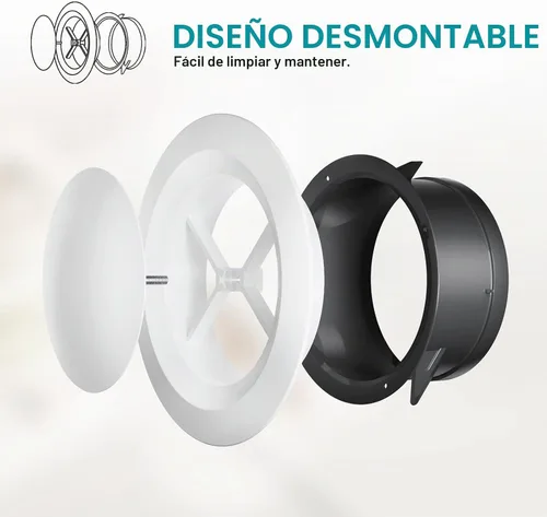 Vista 2 de HG Power Cubiertas de Ventilación de Aire de 3 Pulgadas, Ventilación de Sofito Ajustable de ABS, Difusor de Techo Redondo para Sala de Estar