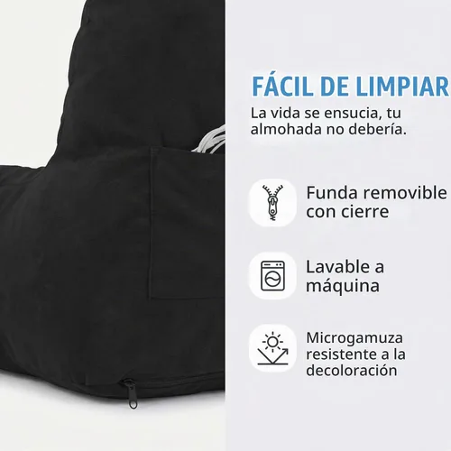 Vista 6 de Deluxe Comfort Reposo de cama de microgamuza - Tumbona de lectura y reposo