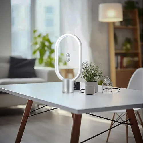Vista 8 de Heng - Luz de equilibrio, lámpara de mesa LED alimentada por USB, creativa, luz nocturna con interruptor magnético, lámpara de mesa regulable