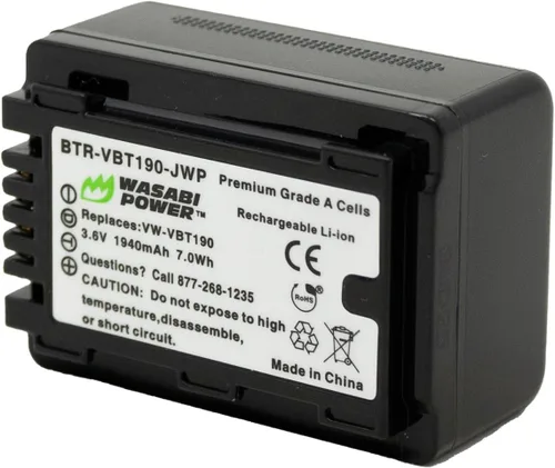 Vista 6 de Wasabi Power Batería (paquete de 2) y cargador para Panasonic VW-VBT190