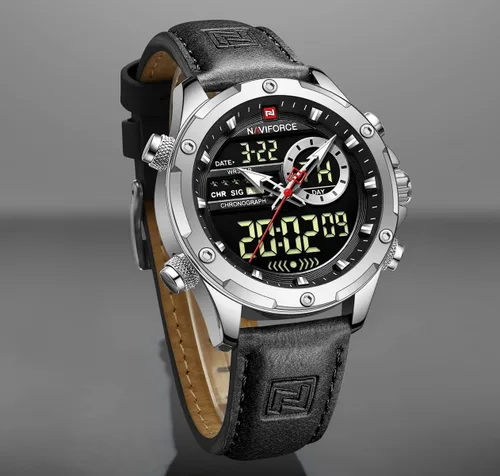 Vista 3 de AIMES Watches for Men Military Digital Sport Stylish Casual Analog Quartz Waterproof Watch Multifunction Leather Business Dress Wristwatch for Men