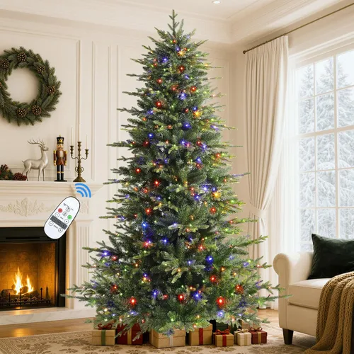 Vista 11 de SHareconn 4ft Prelit Artificial Aspen Christmas Tree with Remote Control 17 Modes & 330 Warm White & Multicolor Lights, 1869 PE & PVC Tips Full Xmas