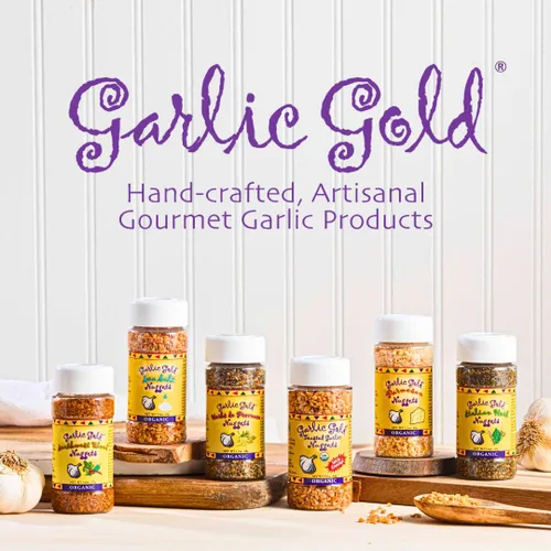 Vista 7 de Garlic Gold Nuggets tostados, condimento crujiente de ajo tostado, certificado por USDA, orgánico para ensalada, apto para dieta keto paleo