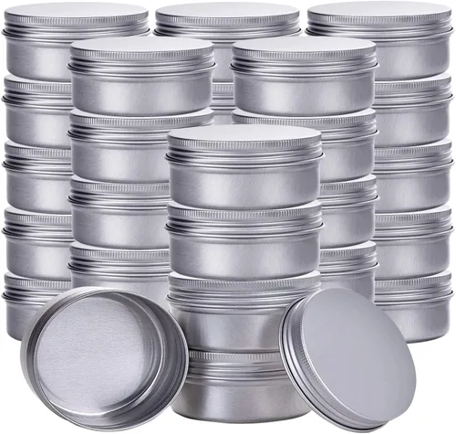 Vista 8 de Hulless Tarro de lata de aluminio de 0.5 onzas, recipientes recargables de 0.5 fl oz, tapa de rosca de aluminio, botella redonda para cosméticos