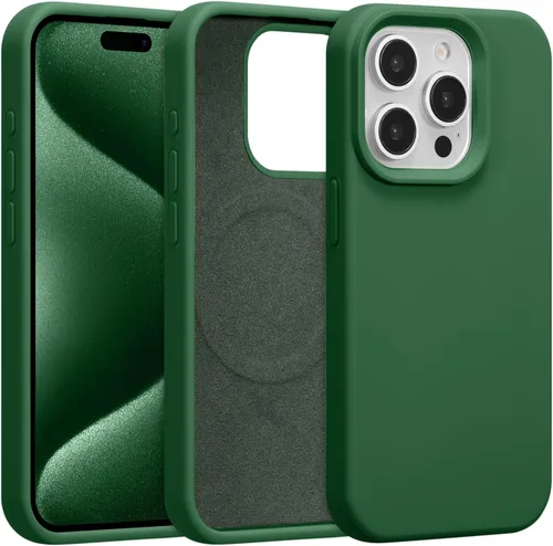 Vista 47 de Funda magnética de silicona para iPhone 13 Pro, color blanco antiguo [Compatible con Magsafe] [Forro de microfibra suave antiarañazos], funda