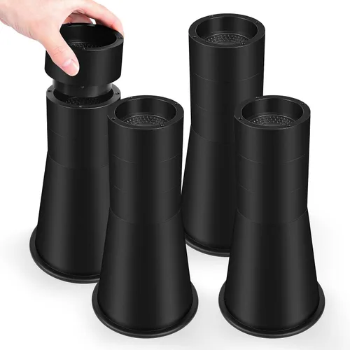 Vista 11 de Elevadores de cama resistentes de 4 pulgadas, elevadores redondos de muebles para camas, sofás, mesas y escritorios (negro, paquete de 8)