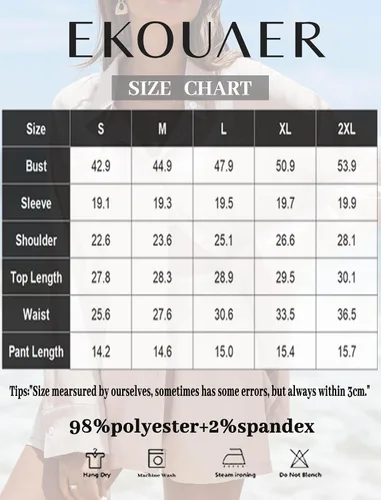 Vista 6 de Ekouaer Womens Button Down Lounge Set Comfy 2 Piece Loungewear Pajama Sets with Pockets