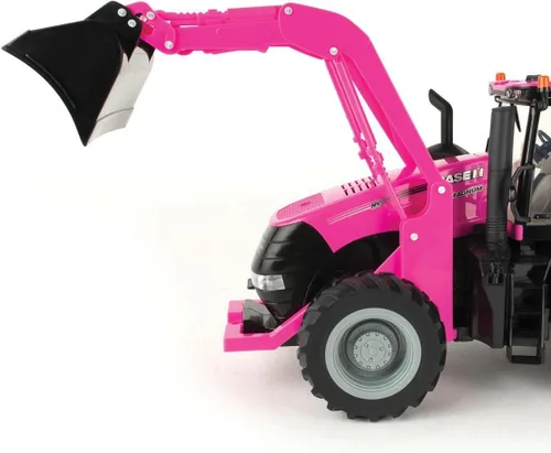 Vista 2 de ERTL 1/16 Big Farm Case IH Magnum Tractor rosa con cargador y luces y sonidos