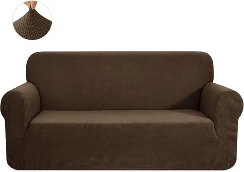 Vista 76 de CHUN YI - Funda elástica de 1 pieza para sillón grande, funda protectora suave de Jacquard con elastano, detalle de cuadros y parte inferior