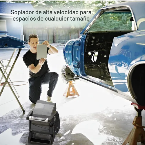 Vista 4 de Lasko Ventiladores giratorios de alta velocidad para refrigeración, ventilación y secado, 2 salidas de CA, disyuntor, 3 velocidades, negro