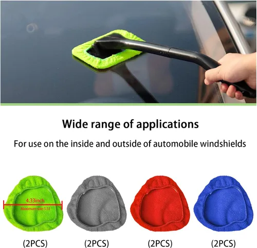 Vista 2 de Ziciner 8 paños de microfibra para el cuidado del automóvil para limpiador de parabrisas, kit de cubierta de almohadillas de microfibra