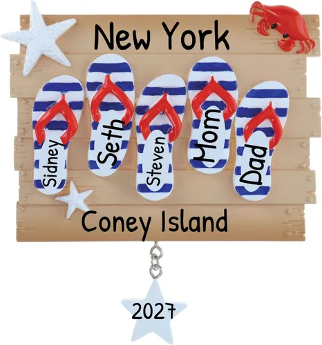 Vista 5 de Adorno personalizado para parejas 2024 – Adorno de chanclas, regalos para parejas, adornos de Navidad para parejas, playa, boda, playa, adornos