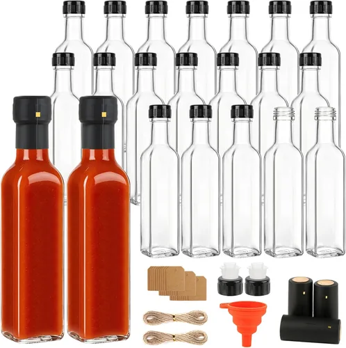 Vista 7 de HINGWAH Paquete de 30 botellas de salsa picante, botellas transparentes de 5 onzas