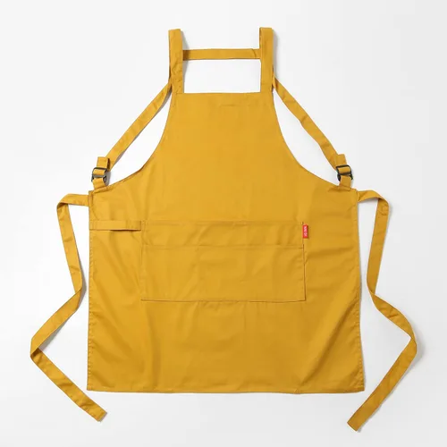 Vista 8 de Jeelow Delantal de cocina de algodón o sarga de algodón para hombres y mujeres, ajustable con bolsillos ajustables