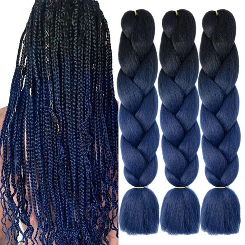 Vista 19 de Beige (613) Cabello trenzado 6 paquetes de extensiones de cabello sintético de 24 pulgadas, extensiones de cabello trenzado Jumbo Ombre trenzado