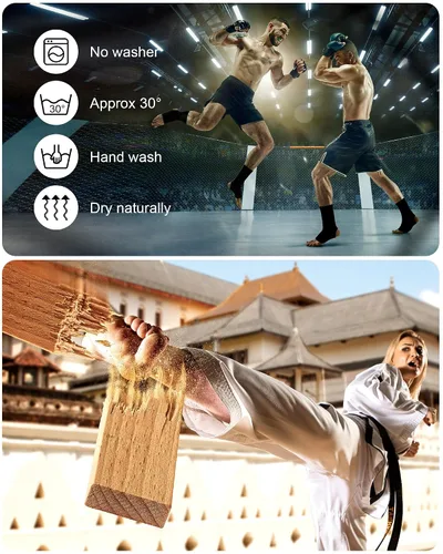 Vista 2 de Handepo 4 pares de tobilleras Muay Thai de compresión MMA, tobilleras de compresión para hombres y mujeres, kickboxing, artes marciales, gimnasio
