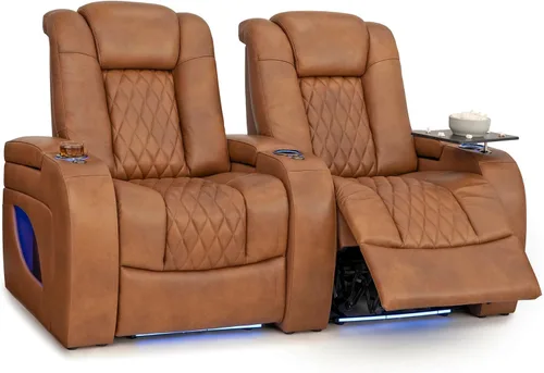 Vista 75 de Seatcraft Asientos de cine en casa Virtuoso LT Tawny Single reclinable Leonado