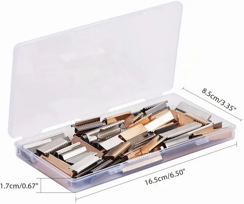 Vista 8 de PH PandaHall 72 piezas de 3 colores con hebilla de cinturón, puntas de cinta engarzadas para cinturón de cincha, reparación de clips de cinturón