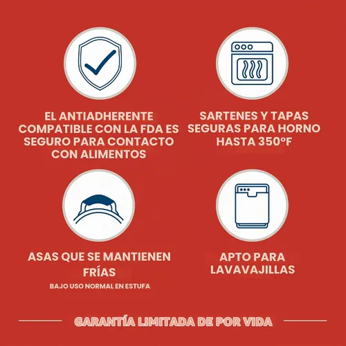 Vista 13 de Farberware Cookstart DiamondMax - Juego de utensilios de cocina, ollas y sartenes antiadherentes, aptos para lavavajillas, incluye bandeja