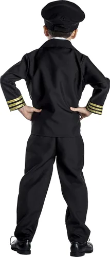 Vista 3 de Dress Up America Disfraz de piloto para niños y niñas, uniforme de capitán de aerolínea para niños, juego de rol para niños