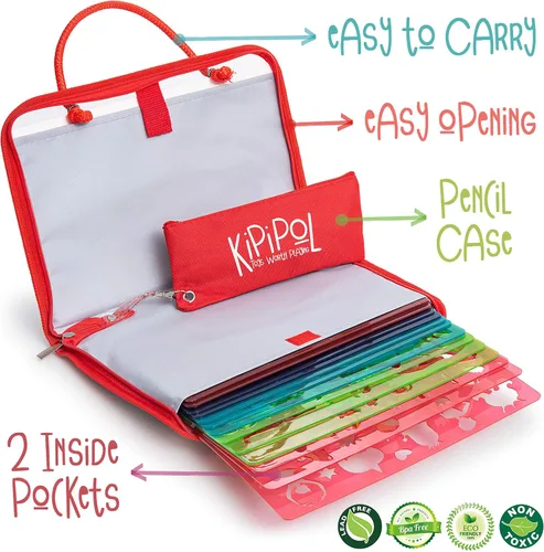 Vista 7 de Kipipol 63 plantillas de dibujo para niños de 4 a 8 a 8 a 12 años en adelante, artes y manualidades para niñas y niños, kit de dibujo para niños