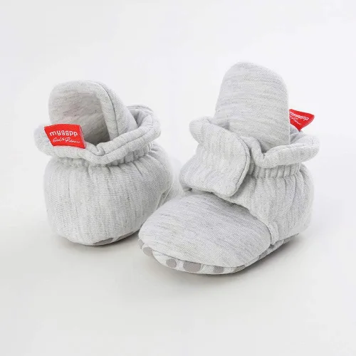 Vista 35 de Botines de forro polar para bebés, niños y niñas, pantuflas antideslizantes con agarre suave, zapatos de calcetín para recién nacidos, cuna