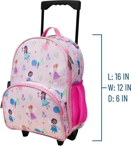 Vista 4 de Wildkin El equipaje con ruedas para niños y niñas, el tamaño del equipaje de mano es perfecto para la escuela y viajes nocturnos, mide 16 x 12 x 6