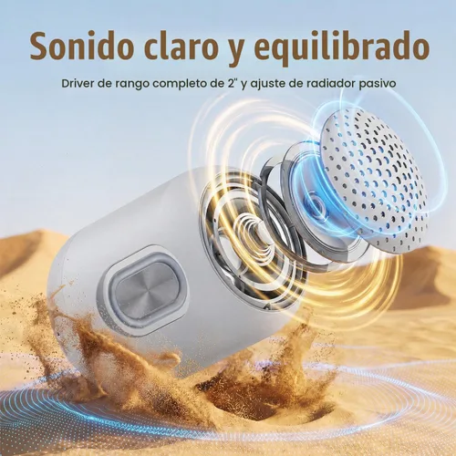 Vista 2 de Bobtot Altavoces portátiles Bluetooth 24H tiempo de reproducción Gris
