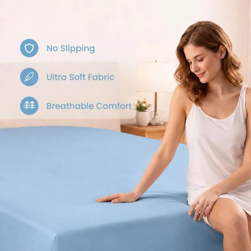 Vista 29 de Sábana bajera ajustable de lujo suave de 600 hilos, 100% algodón egipcio, sábana bajera ajustable individual con elástico alrededor, se adapta a