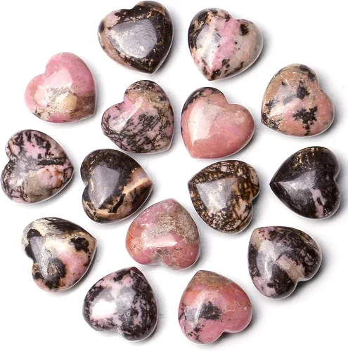 Vista 25 de QINJIEJIE 10 piezas de cristales de corazón gruesos, cristales y piedras curativas, regalos a granel de cristales para mujeres, Piedra