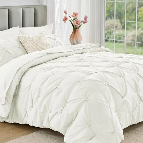 Vista 50 de JOLLYVOGUE Juego de edredón tamaño individual de 5 piezas – Juego de ropa de cama tamaño individual en una bolsa para todas las estaciones