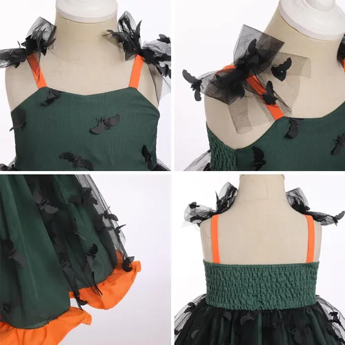 Vista 3 de Vestido tutú para niña, sin mangas, fruncido, vestido de verano con lentejuelas brillantes, lunares, estrellas, princesa, vestido de tul