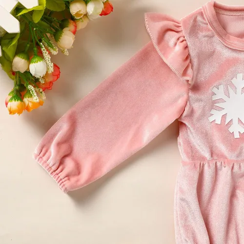 Vista 5 de GRNSHTS Ropa de primer cumpleaños para niña de terciopelo de un año de edad, mameluco de manga larga + diadema, 2 piezas de trajes de pastel