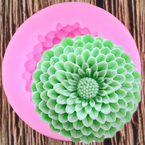 Vista 3 de 2 Piezas Pequeño Molde de Girasol de Silicona para Decoración de Fondant, Chocolate, Caramelo, Pastel, Vela, Jabón, Hornear, Pasta de Polímero