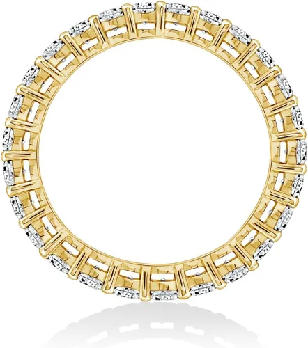 Vista 3 de Tienda Collection Platinum or Gold Plated Sterling Silver All-Around Band Ring set with Round Infinite Elements Cubic Zirconia