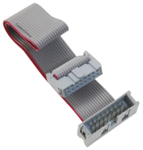 Vista 9 de CablesOnline, cable de extensión de cinta plana IDC de 16 hilos de 16 pines (2x8) de 0.100 in de paso de 4 pulgadas, FR-1604M