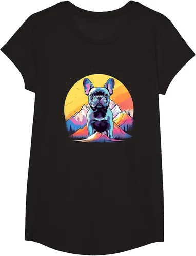Vista 59 de French Bulldog Dog Men Women Kids T-Shirt Asphalt Grey