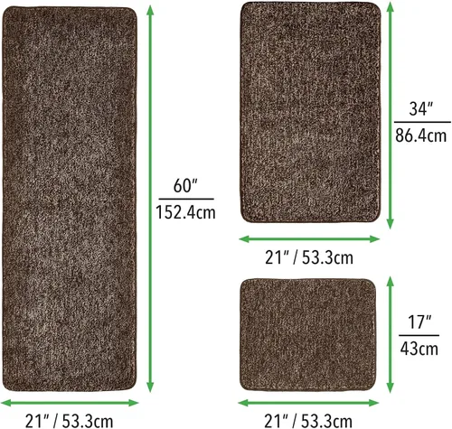 Vista 3 de mDesign Tapete rectangular de microfibra de poliéster antideslizante para spa, tapete de felpa jaspeado absorbente de agua para tocador de baño