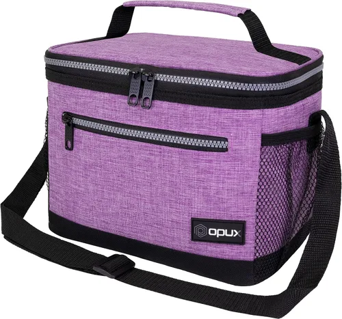 Vista 9 de opux Lonchera térmica para hombres y mujeres, bolsa de almuerzo para el trabajo y la escuela, a prueba de fugas, hielera suave tipo tote