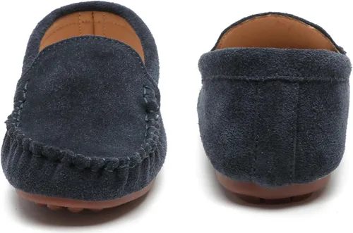 Vista 5 de Mocasines de gamuza para niñas y niños, ligeros, antideslizantes, zapatos de barco casuales, zapatos de vestir