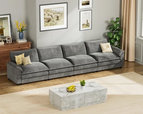 Vista 13 de Homall Sofá Seccional Modular de 80", Sofá Biplaza con Cojín de Doble Capa, Combinación DIY de Chenille Profundo Sofá Nube de 2 Asientos para Sala