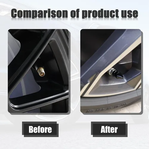 Vista 4 de Ziciner 4 piezas de tapas de válvula de neumático para automóvil, accesorios de aleación de aluminio con puntas, cubiertas de válvula de rueda