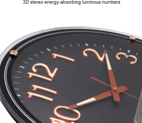 Vista 5 de ZZenSmot Reloj silencioso de 18 pulgadas, moderno reloj de pared luminoso con calendario LCD y termómetro para decoración de oficina en casa