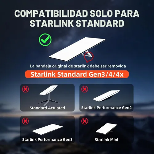 Vista 6 de Starlink - Soporte para trípode con base extragrande, Starlink Gen 3 con adaptador de tubo de ajuste de ángulo de inclinación de 90° y picos