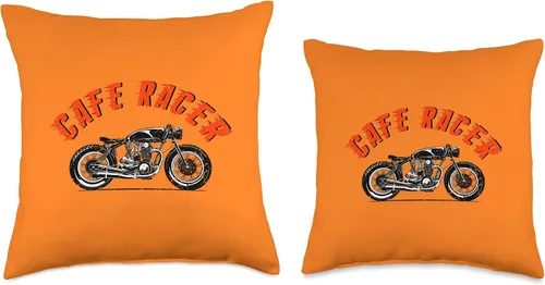 Vista 3 de American Cafe Racer Motorcycle Apparel and Merch Cafe Racer Biker Men Women Adult Teens Boys Girls Kids Youth Throw Pillow, 16x16, Multicolor