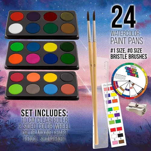 Vista 4 de U.S. Art Supply - Kit de artista de 162 piezas en caja de madera grande con pintura, dibujo y suministros de arte para adultos - 24 de cada uno
