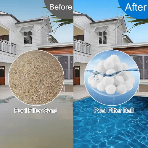Vista 3 de Bolas de filtro de piscina de 4.6 libras para filtro de arena, cartuchos de medios de filtro de arena reutilizables, repuesto para bomba de filtro
