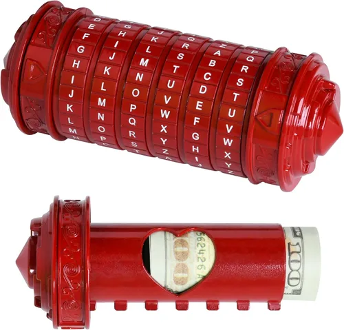 Vista 6 de Cryptex Da Vinci Code Mini Cryptex Lock - Cajas de rompecabezas con compartimentos ocultos, aniversario, día de San Valentín, regalos románticos