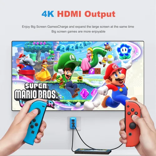 Vista 4 de Adaptador de cargador de base de interruptor de 65 W, estación de acoplamiento de TV portátil para Nintendo SwitchSteam
