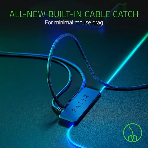 Vista 4 de Razer Firefly Hard V2 RGB Gaming Mouse Pad Customizable Chroma Lighting, Built-in Cable Management, Balanced Control & Speed, Non-Slip Rubber Base